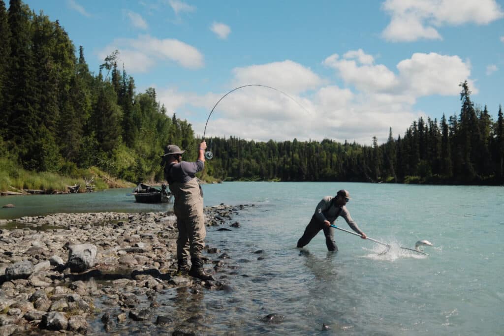 Sockeye Salmon fishing on the Kasilof River in June with Kenai Drift Anglers