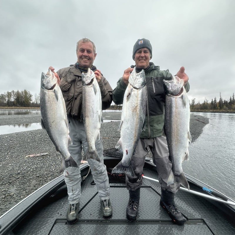 Kenai Drift Anglers Fishing the kenai river for Silver Salmon Coho